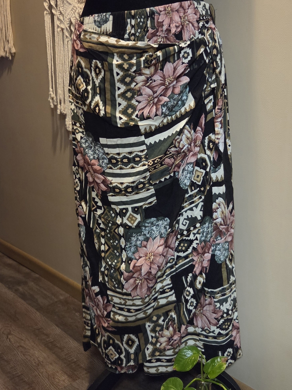 Vintage Y2K Tropical Floral Skirt Beach Cover-Up